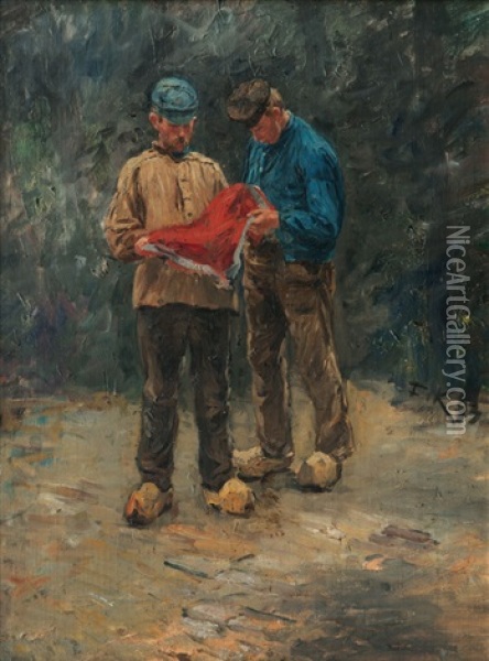 Dutch Fishermen Oil Painting - Friedrich Kallmorgen