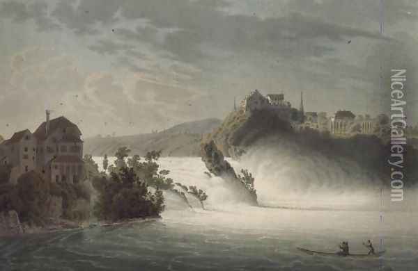 The Falls of Rhin, engraved by J. Hurlimann Oil Painting - Wetzel, Johann Jakob