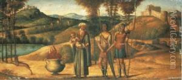 Un Rite Paien Oil Painting - Giovanni Battista Cima da Conegliano