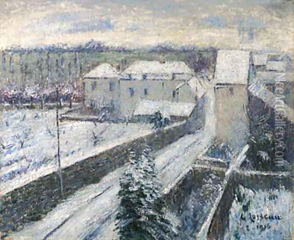 Vue de Triel sous la neige Oil Painting - Gustave Loiseau
