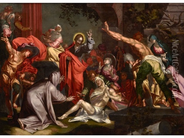 Die Erweckung Des Lazarus Oil Painting - Abraham Bloemaert