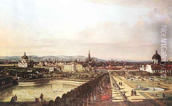 View of Vienna from the Belvedere 1759-60 Oil Painting - Bernardo Bellotto