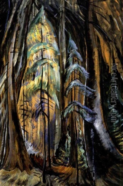 Deep Forest, New And Old Oil Painting - Emily Carr