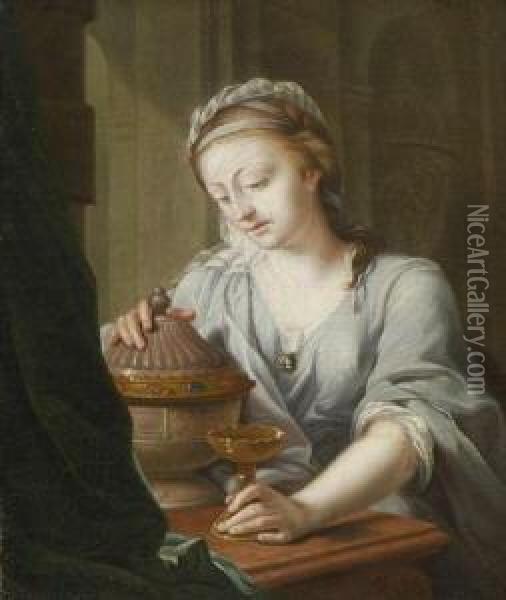 Artemisia Mit Der Urne Ihres Gatten Maussolos Oil Painting - Johann Heinrich Ii Tischbein