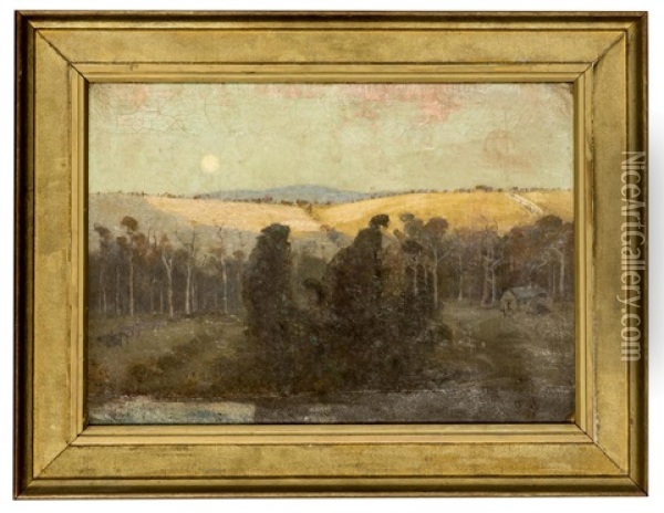 Moonrise At Heidelberg, Victoria Oil Painting - Albert Henry Fullwood