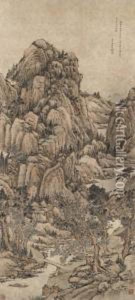 Landscape Of The Southern Mountain Oil Painting - Qian Weiqiao