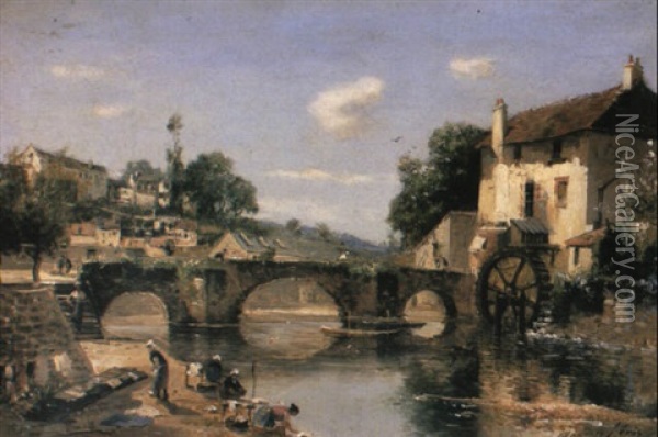 Le Pont Du Moulin Oil Painting - Maurice Levis