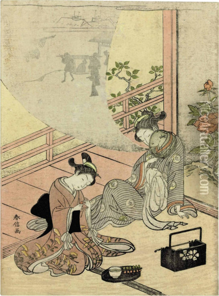 Risshu , From The Series Fuzoku Shiki Kasen Oil Painting - Suzuki Harunobu