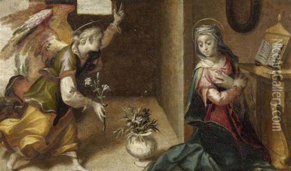 The Annunciation Oil Painting - Sebastiano Folli