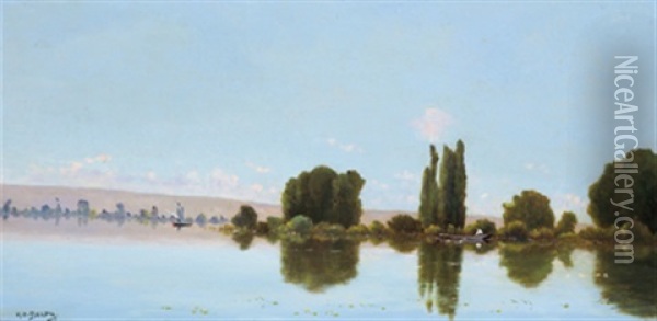 Fluslandschaft Oil Painting - Hippolyte Camille Delpy