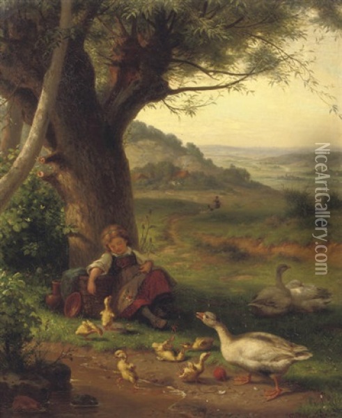 The Disordered Ducklings Oil Painting - Gustav Sues