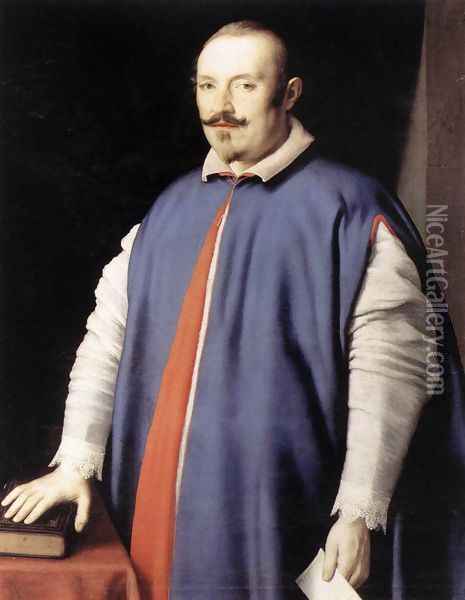 Portrait of Monsignor Ottaviano Prati c. 1650 Oil Painting - Francesco de' Rossi (see Sassoferrato)