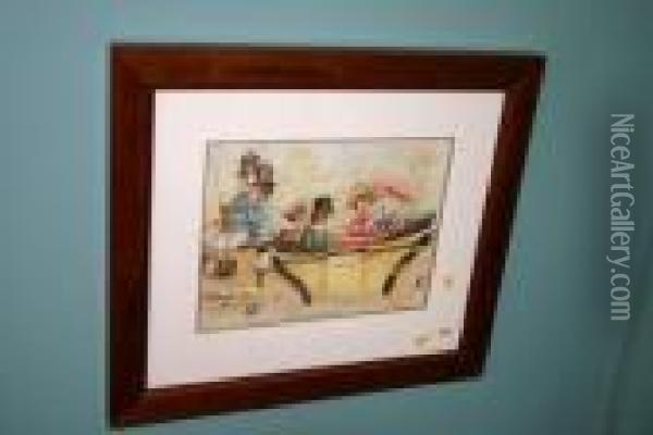 Caricature Scenes With Cats Oil Painting - Louis William Wain