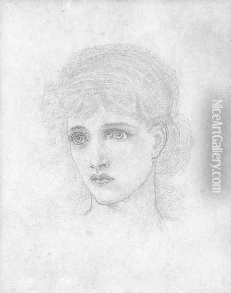 Head of a woman Oil Painting - John Melhuish Strudwick