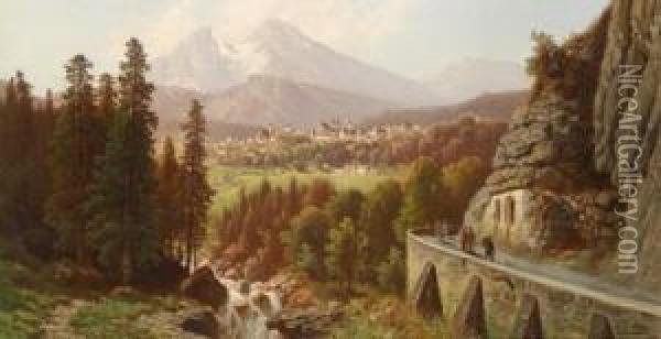 Blick Auf Berchtesgaden Oil Painting - Wilhelm Theodor Nocken