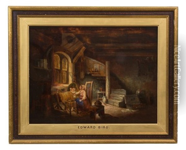 Interior Of A Cottage Oil Painting - Edward Bird