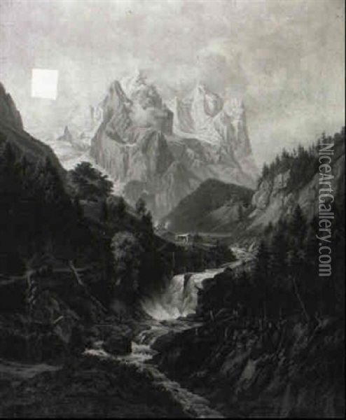 Alpine River Oil Painting - Anton Castell