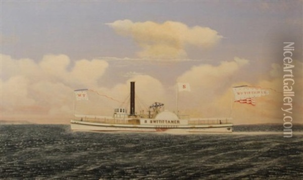 Towboat William Tittamer, 1864 Oil Painting - James Bard