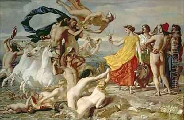 Neptune Resigning to Britannia the Empire of the Sea Oil Painting - William Dyce