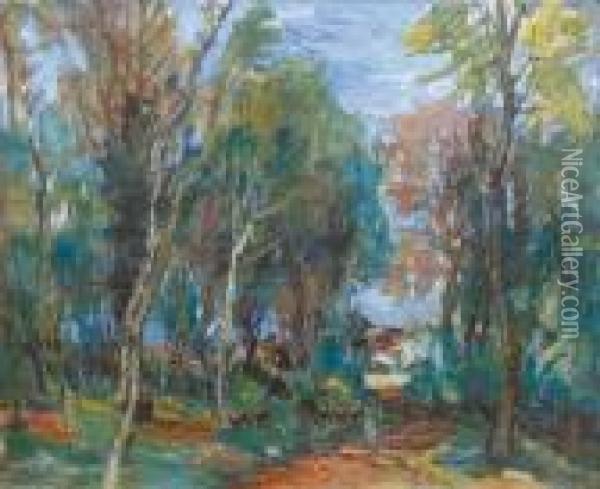 Sous-bois Pres D'un Village Oil Painting - Henri Epstein