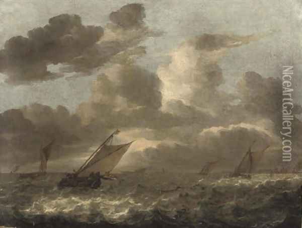 Shipping in choppy waters Oil Painting - Abraham Van Beijeren