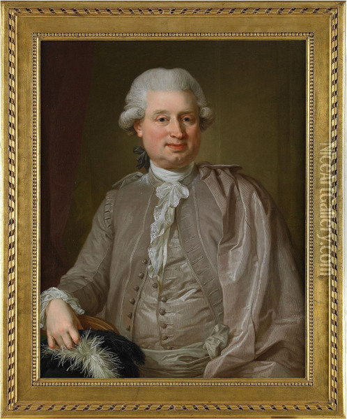Portratt Av Grosshandlaren Johan Fredrik Burghardi Oil Painting - Lorenz Ii Pasch