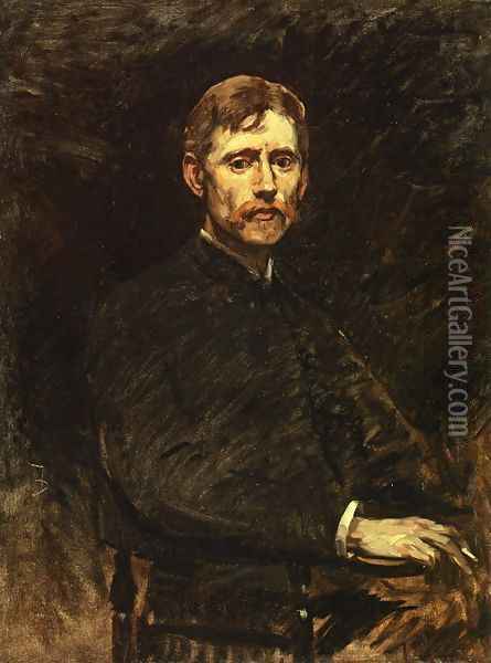 Portrait of Emil Carlson I Oil Painting - Frank Duveneck