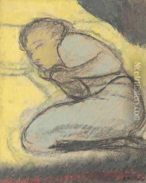 Femme endormie Oil Painting - Jean-Edouard Vuillard