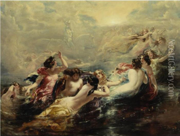 Sirens And The Night Oil Painting - William Edward Frost