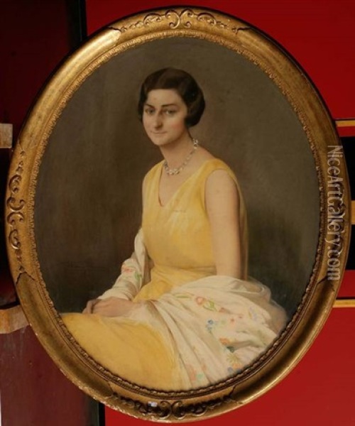 Portrait D'une Dame De Qualite Oil Painting - Firmin Baes