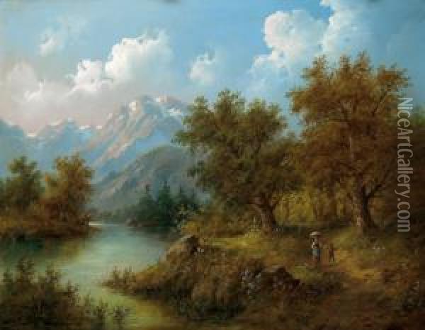 Partie Aus Tirol Oil Painting - Eduard Boehm