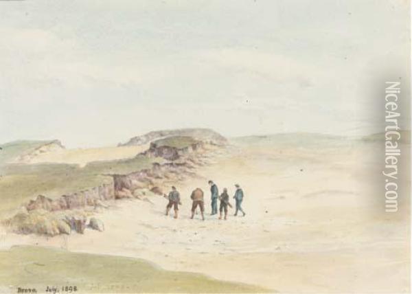 Golfers, Brora Oil Painting - Henry Clifford