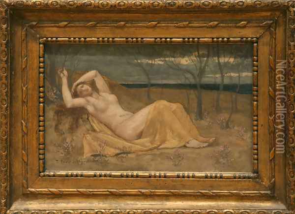 Tamaris Oil Painting - Pierre-Cecile Puvis De Chavannes