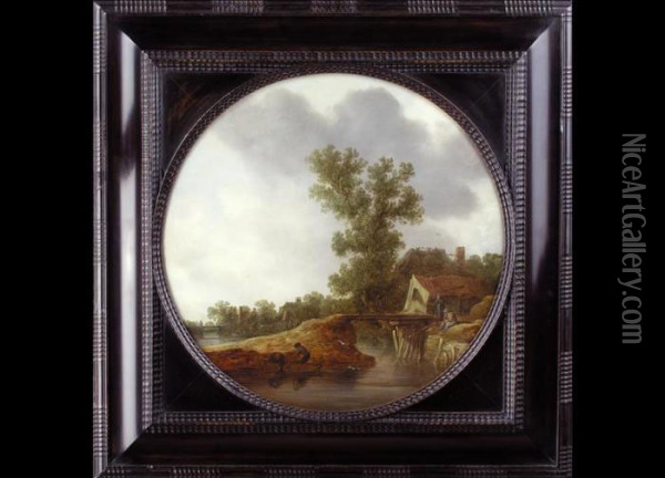 Ein Angler Oil Painting - Jan van Goyen