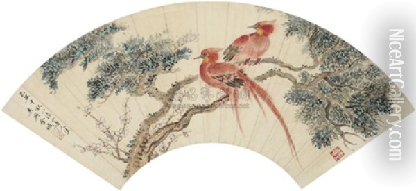 Bir Perched In Tree Oil Painting -  Jin Cheng