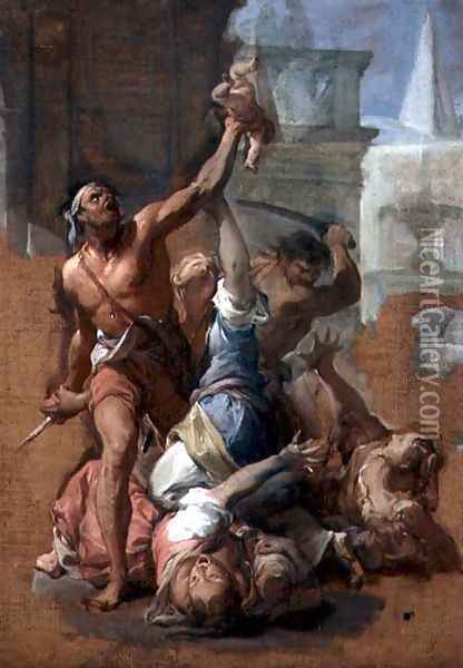 Study for the Massacre of the Innocents, c.1700-10 Oil Painting - Francesco Trevisani