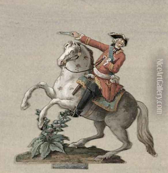 Equestrian portrait of Prince Charles-Just de Beauveau-Craon Oil Painting - Pierre Antoine Lesueur