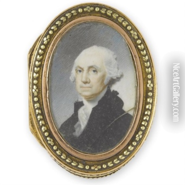 George Washington (snuff Box Cover) Oil Painting - Benjamin Trott