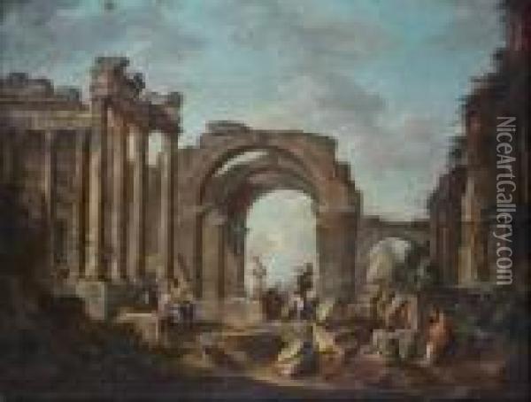 La Predica Della Sibilla Oil Painting - Giovanni Niccolo Servandoni