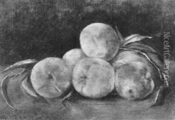 Still Life With Peaches Oil Painting - Emil Carlsen