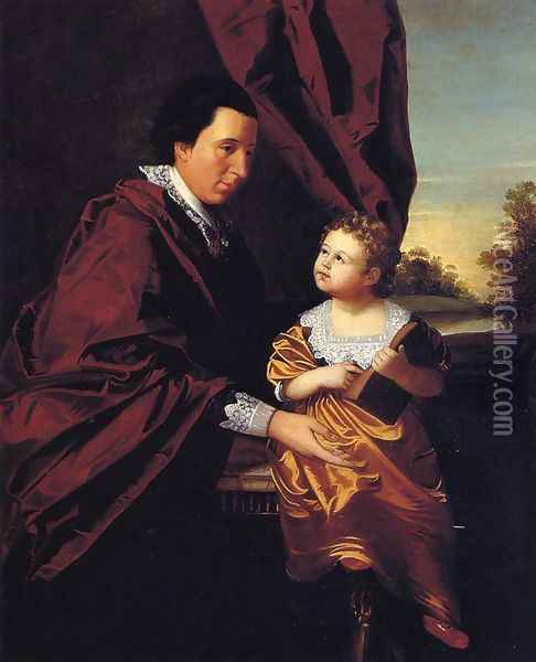 Thomas Middleton of Crowfield and His Daughter Mary Oil Painting - Henry Benbridge