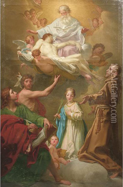 Gloria Di Santa Timotea Oil Painting - Domenico Corvi