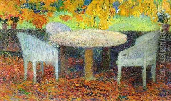The Large Stone Table under the Chestnut Street at Marquayrol Oil Painting - Henri Martin