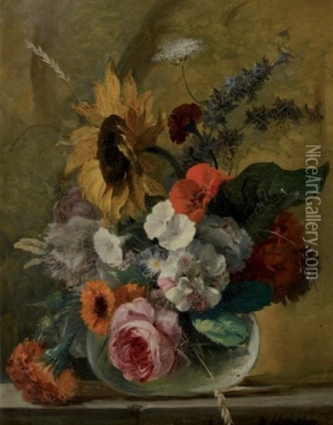 Vase De Fleurs Oil Painting - Arthur Chaplin