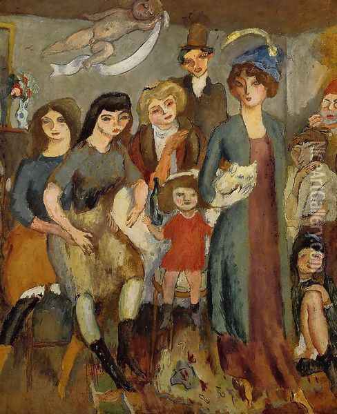 The Turkish Family Oil Painting - Jules Pascin