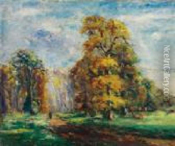 Le Chene Dore A Yonville, Somme Oil Painting - Emmanuel De La Villeon
