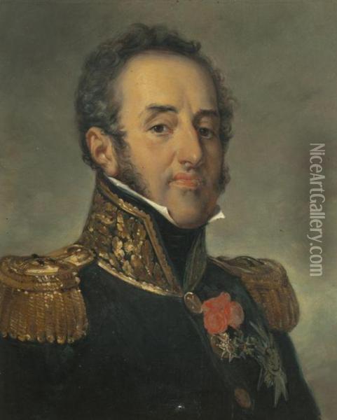 Portrait Du Marechal Louis-gabriel Suchet, Duc D'albufera Oil Painting - Jean-Sebastien Rouillard