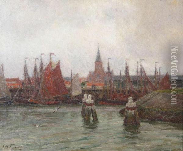 Haven Van Zeebrugge Oil Painting - Edgard Farasyn