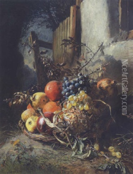 Herbstliches Fruchtestillleben Oil Painting - Anna Peters