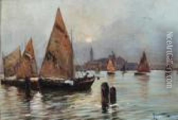 Venezia Oil Painting - Oscar Ricciardi
